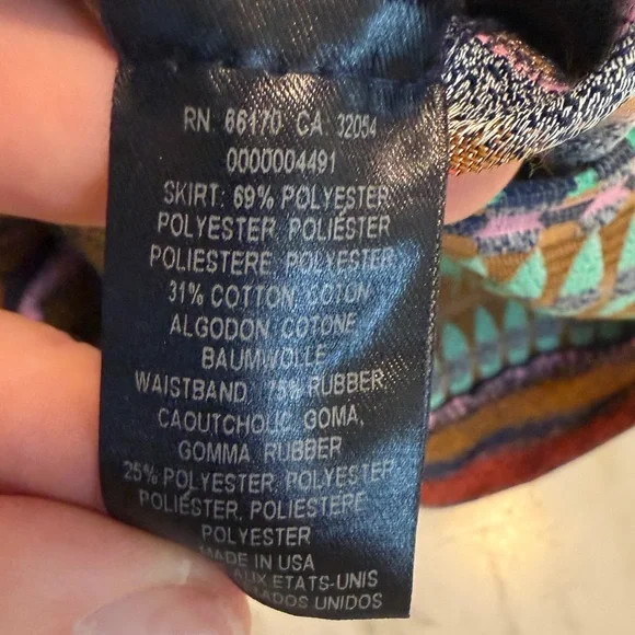 Nomad by Morgan Carper for Anthropologie Purple Aqua Skater Circle Mini Skirt - Picture 6 of 6